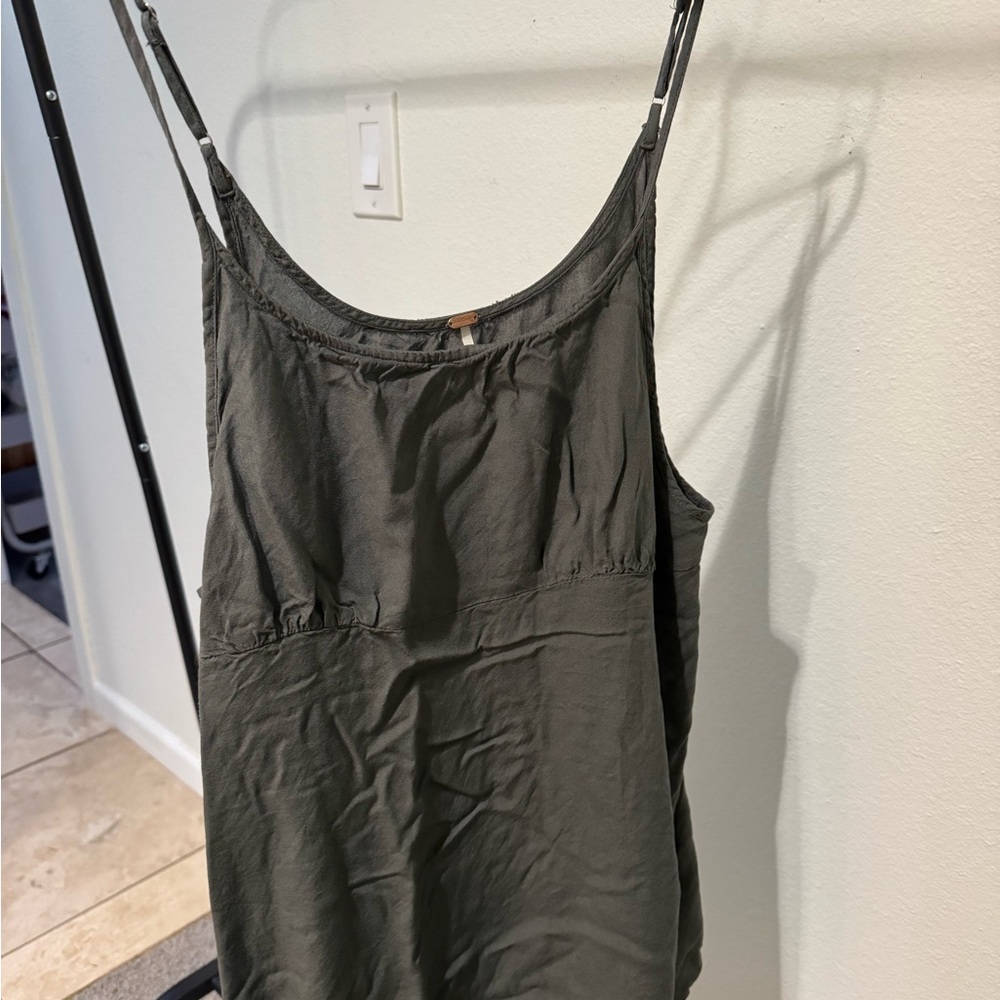 Free People Green Relaxed Camisole Mini Dress